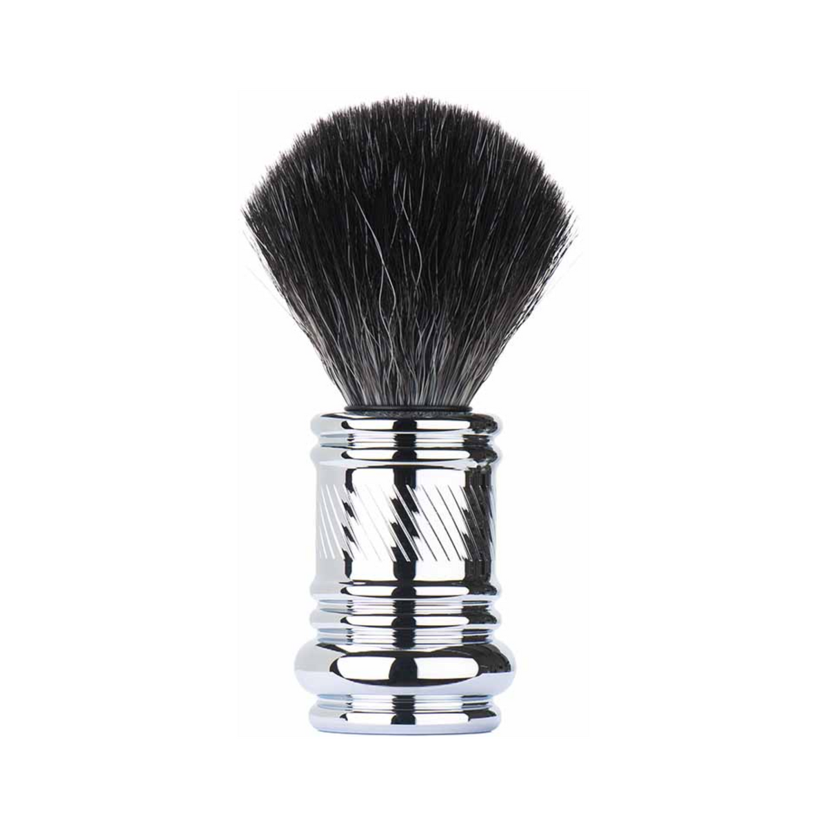 MERKUR Shaving Brush 1381 with Vegan Synthetic Hair in Bright Chrome