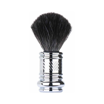 MERKUR Shaving Brush 1381 with Vegan Synthetic Hair in Bright Chrome