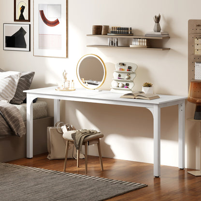 71" Computer Desk, Desktop Desk with Metal Legs, Distressed Black