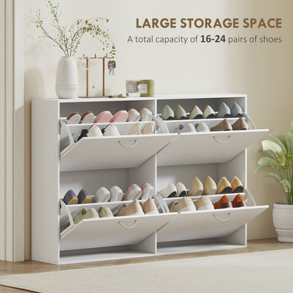 Flip Down Shoe Storage, Multi Cabinet, Wooden Shoe Rack, Entryway Shelf, 4 Drawer Organizer, Freestanding Unit, Brown