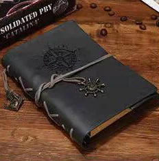 Vintage Nautical Pirate Ship Anchor Leather Notebook