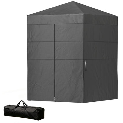 4 x 4 ft Compact Pop Up Canopy Tent, UPF 50+ Changing Room, Portable Instant Privacy Canopy with Mesh Window, Black