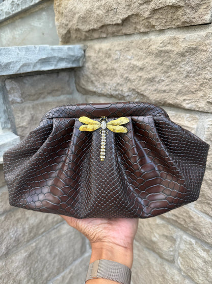 Midnight Dragonfly Croc Clutch - Products Added