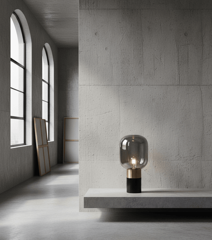 Midnight Smoke & Brass Table Light