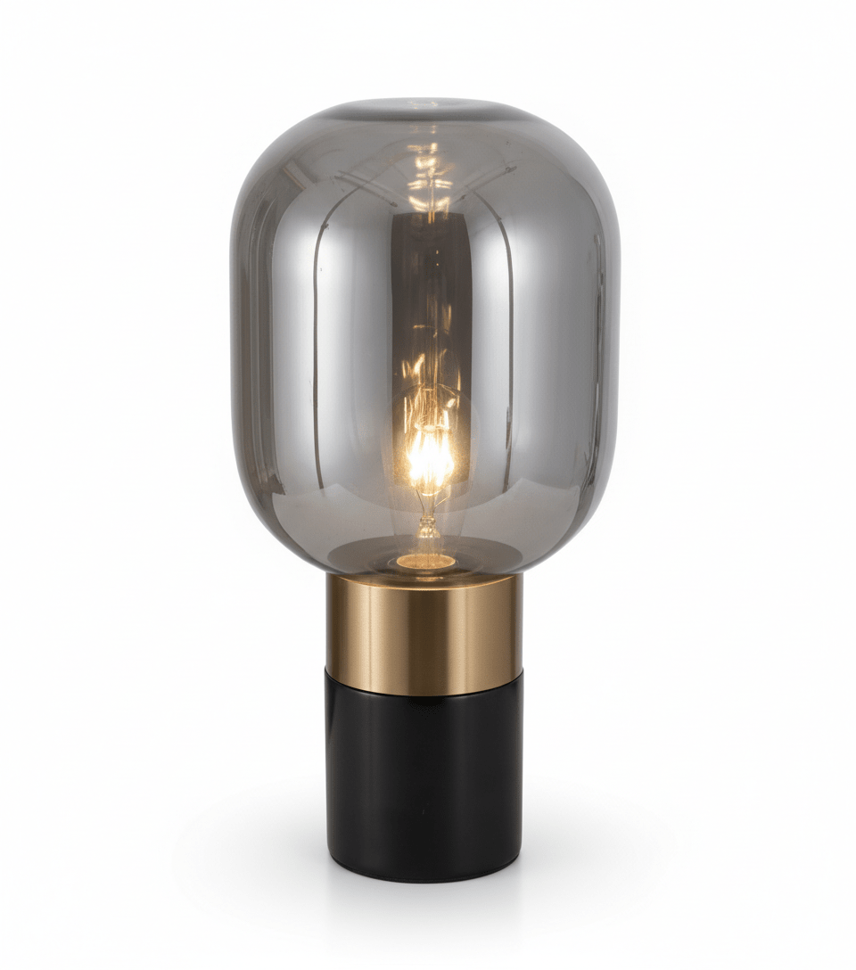 Midnight Smoke & Brass Table Light