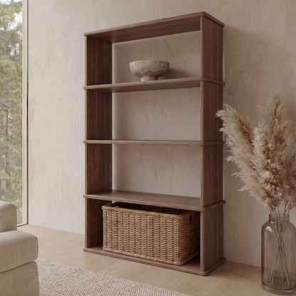 4 shelf bookcase in walnut