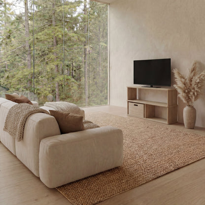 40 inch bookshelf TV stand in white oak