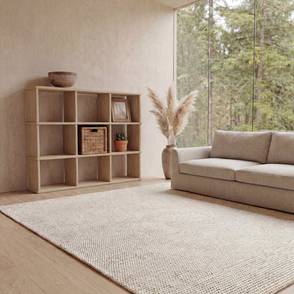 Nine cube bookshelf in white oak