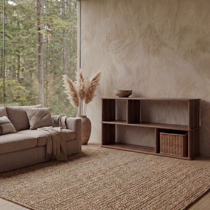 Horizontal bookshelf in walnut