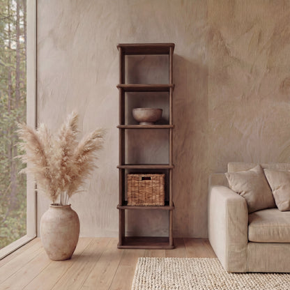 Narrow bookshelf in walnut