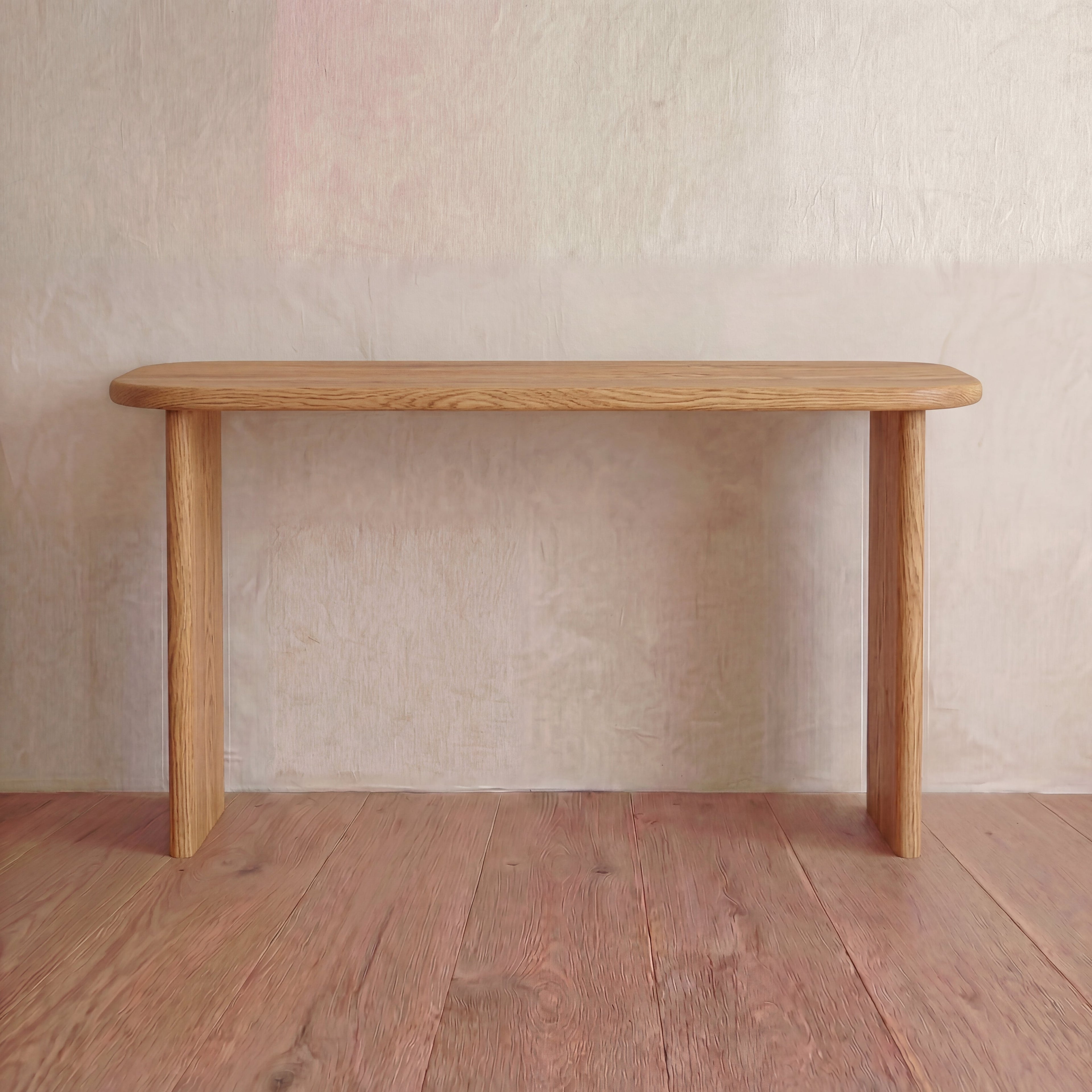 60 inch console table in white oak
