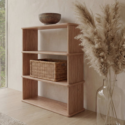 3 shelf bookcase in red oak