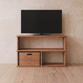 40 inch bookshelf TV stand in red oak