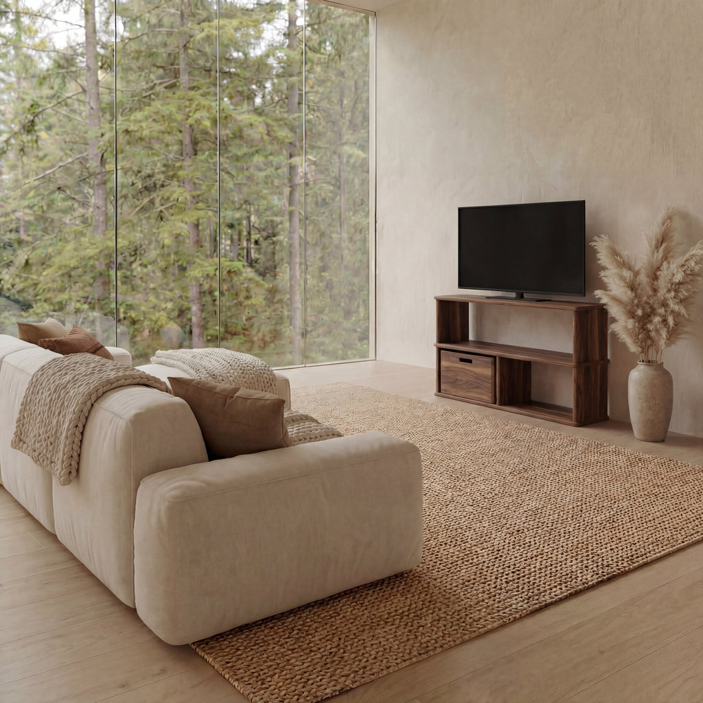 40 inch bookshelf TV stand in walnut