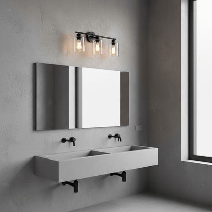 Modern 3-Light Fixture with Clear Shades