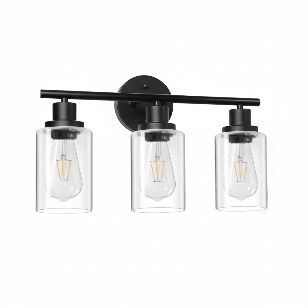 Modern 3-Light Fixture with Clear Shades