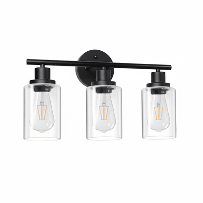 Modern 3-Light Fixture with Clear Shades