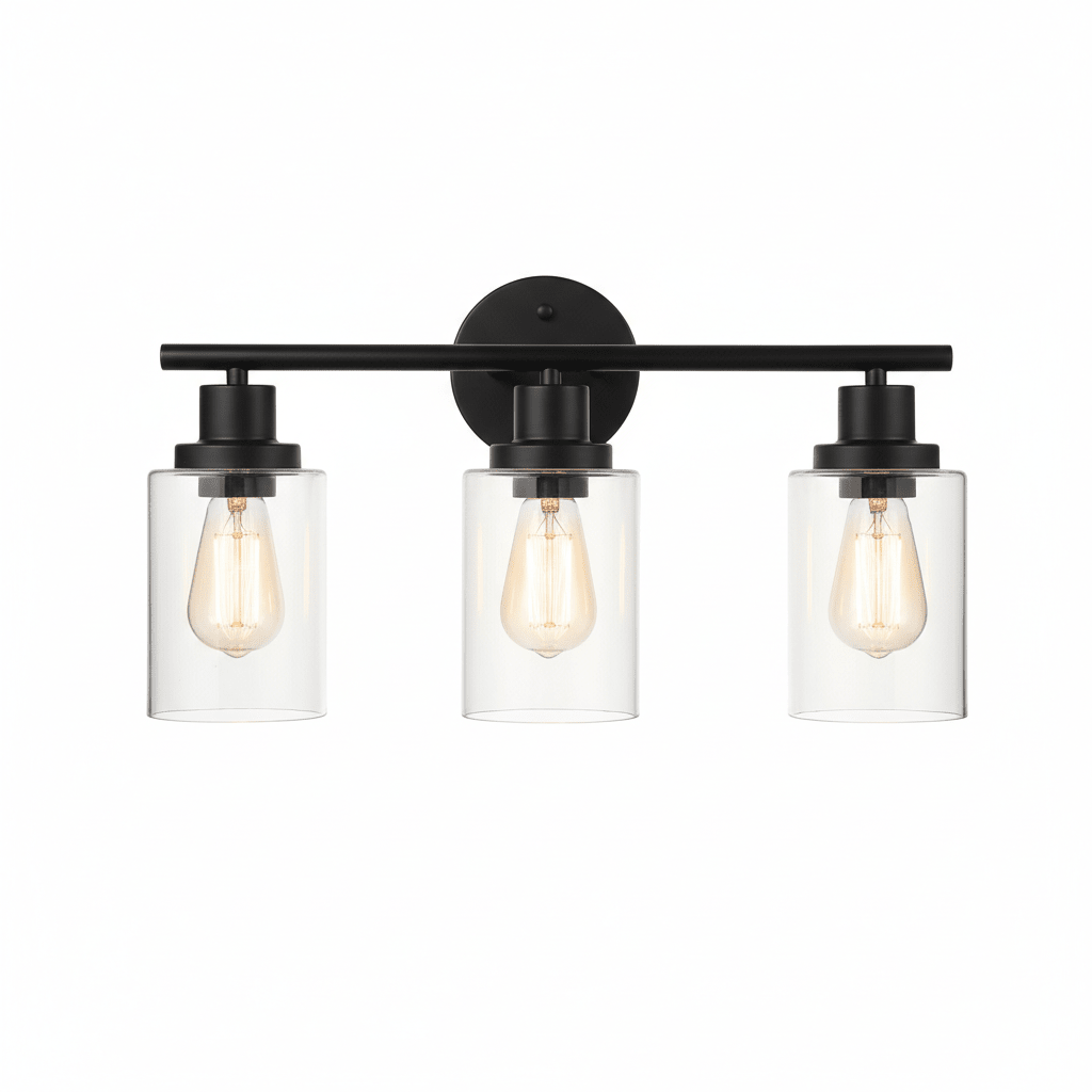 Modern 3-Light Fixture with Clear Shades