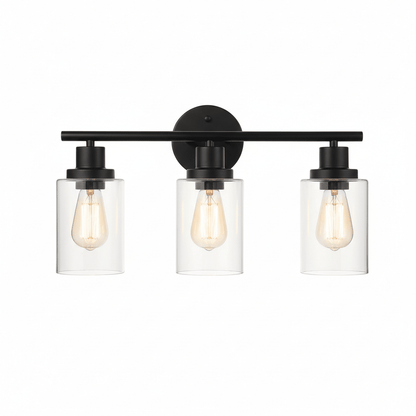 Modern 3-Light Fixture with Clear Shades