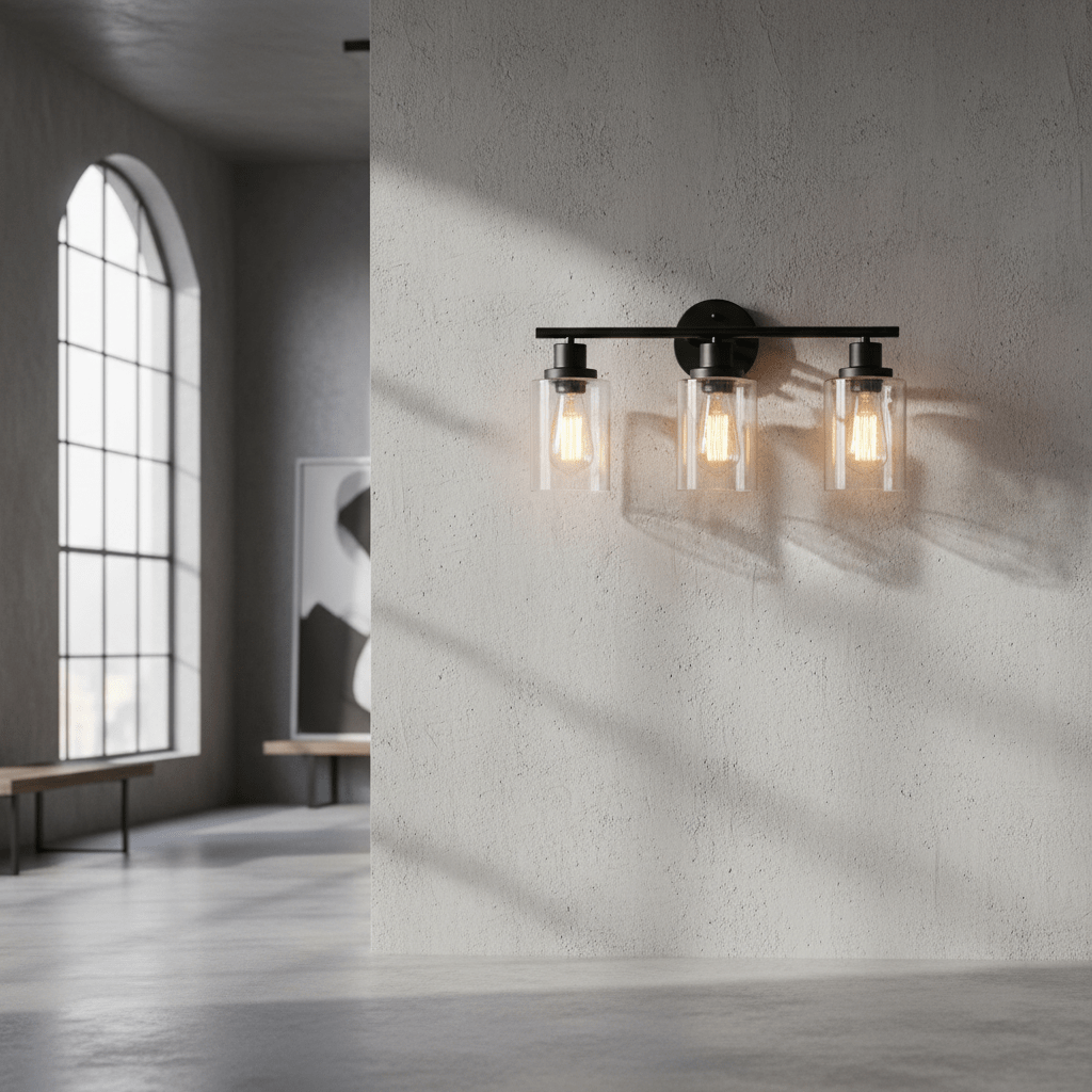 Modern 3-Light Fixture with Clear Shades