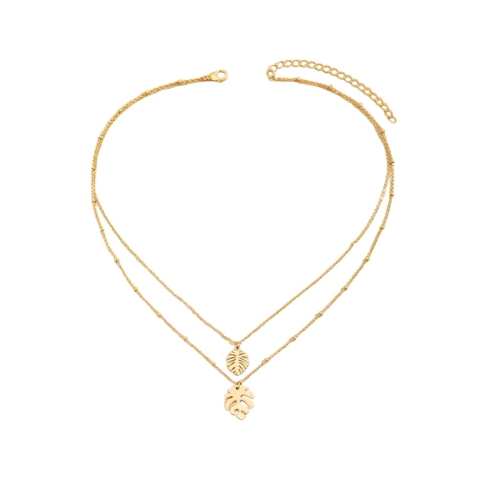 Monstera Leaf Layered Necklace - Products Added