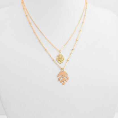 Monstera Leaf Layered Necklace - Products Added