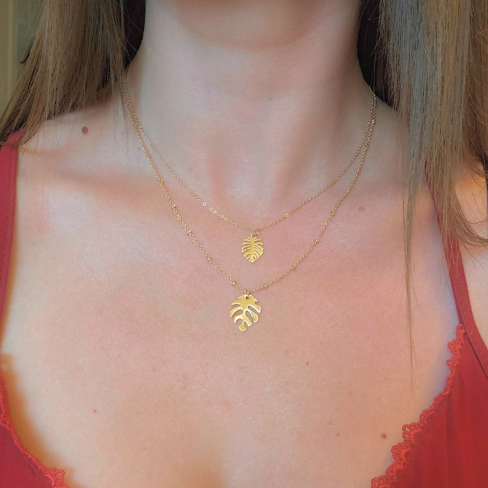 Monstera Leaf Layered Necklace - Products Added