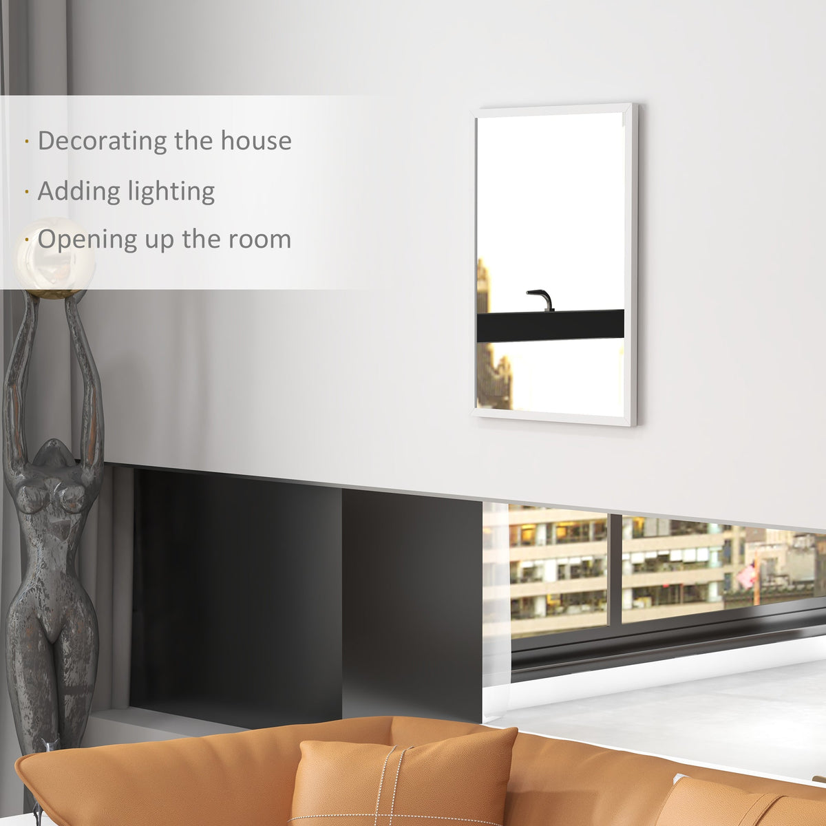22" x 30" Bathroom Mirror for Wall, Rectangular Mirror for Living Room, Bedroom, Entryway, Black