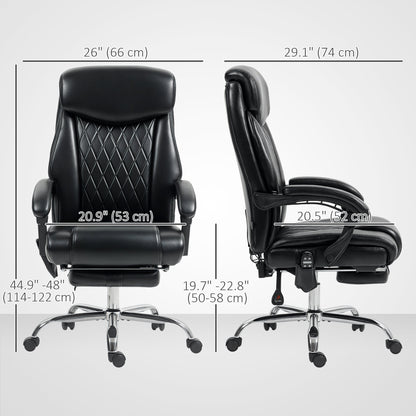 6 Point Massage Office Chair with Remote, Ergonomic Reclining Computer Desk Chair with Footrest, Side Pocket, Black