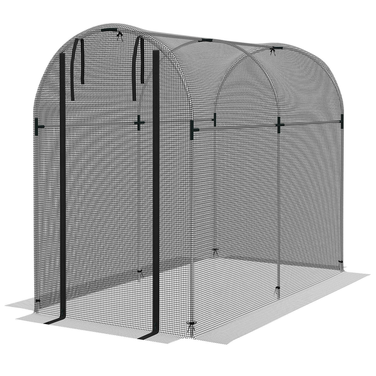 Galvanized Steel Crop Cage, Plant Protection Tent with Zippered Door, 4' x 4', Black