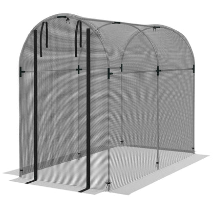 Galvanized Steel Crop Cage, Plant Protection Tent with Zippered Door, 4' x 4', Black