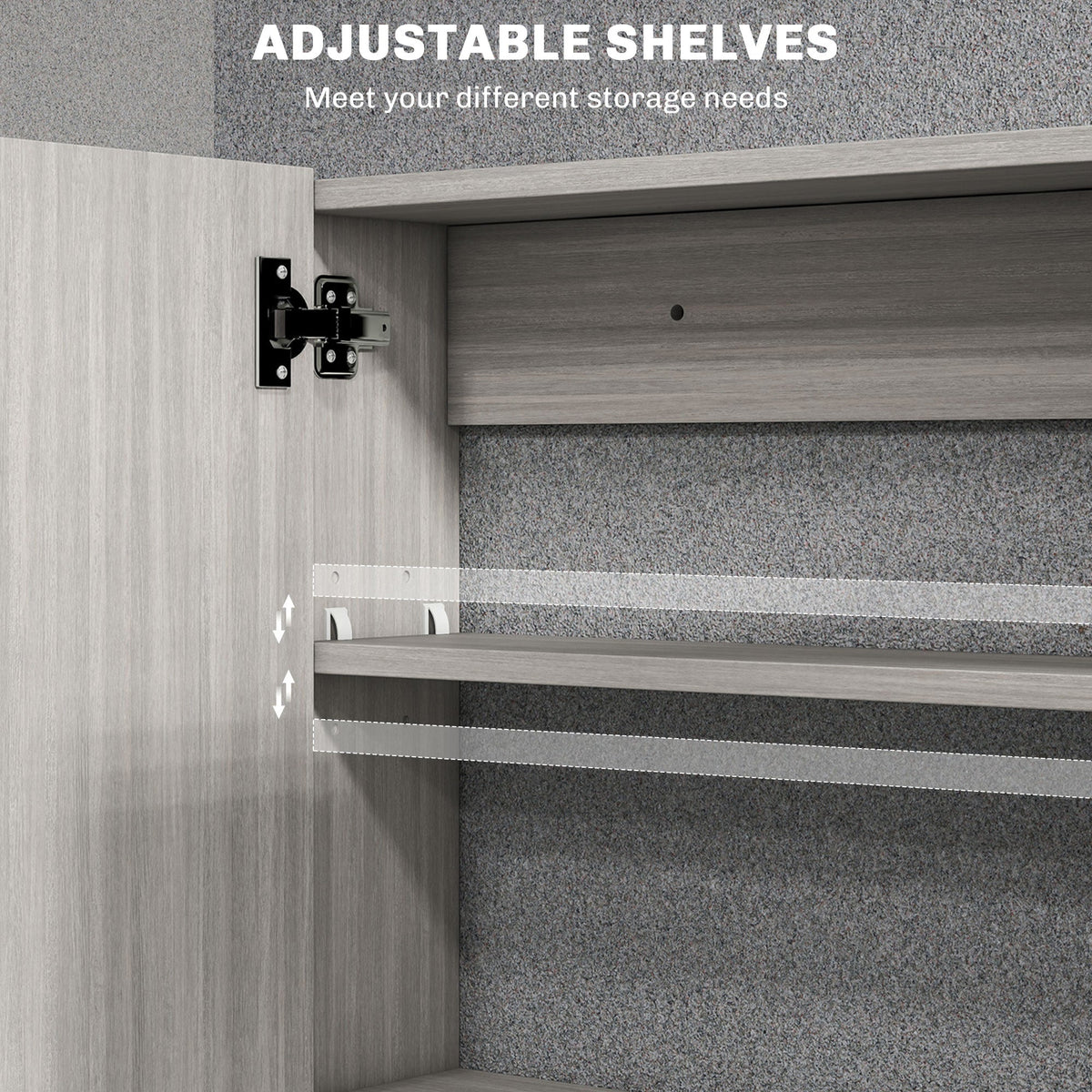 Bathroom Mirror Cabinet, Wall-Mounted Storage Organizer with Double Doors, Adjustable Shelf, White