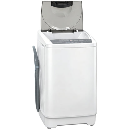 Compact Washer, Portable Washing Machine, Full Automatic Washer with 8 Programs and 6 Water Levels, White