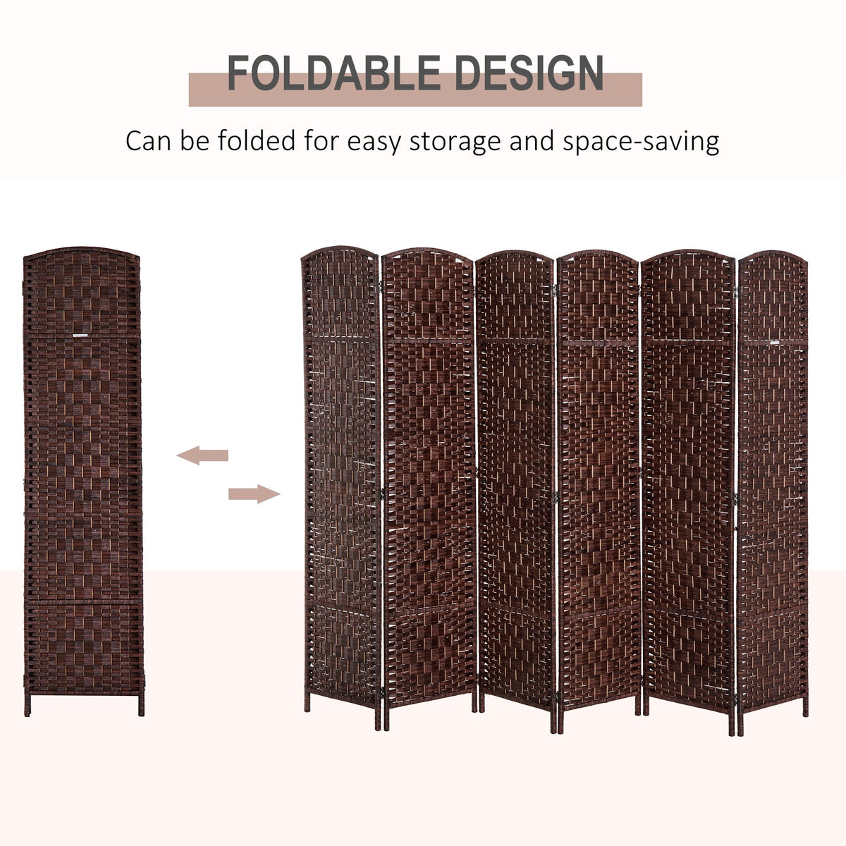 6ft Folding Room Divider, 3 Panel Wall Partition with Wooden Frame for Bedroom, Home Office, Natural