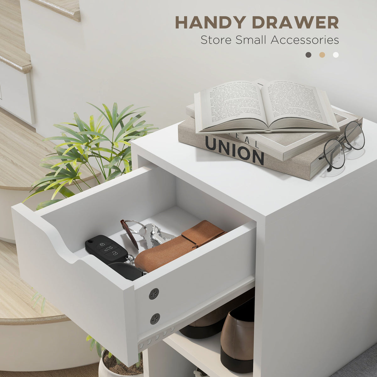 Upholstered Shoe Storage Bench w/ Seat, Entrance Bench w/ Drawer and 6 Open Shelves for Hallway, Grey