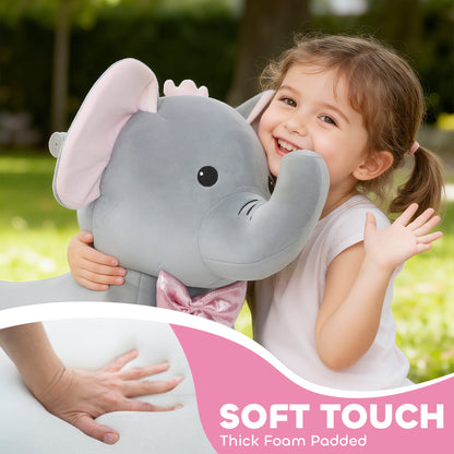 6V Kids Ride on Toy, Ride on Horse Elephant with Music, Soft Touch, Silent PU Wheels, Forward, for 1.5-5 Years