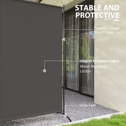Single Panel Room Divider, UV30+ Privacy Screen, Indoor Outdoor Privacy Panel with Stable Base, Beige