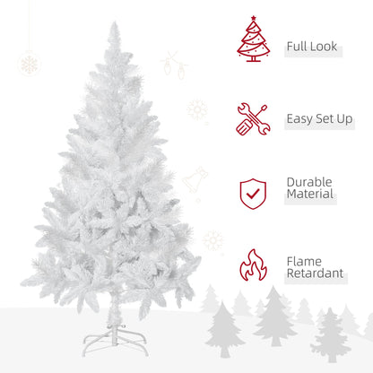 4ft Artificial Christmas Tree with Pine Realistic Branches, Auto Open, for Indoor Decoration, White