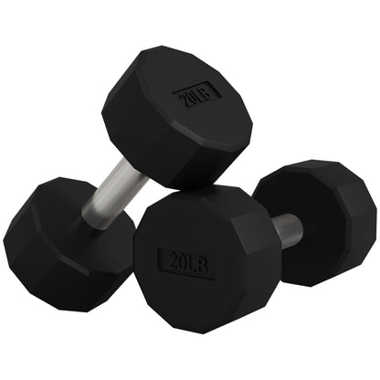 2 x 10lbs Dumbbells Set with Non-Slip Grip, Rubber Covered Weights for Men Women Home Gym Workout
