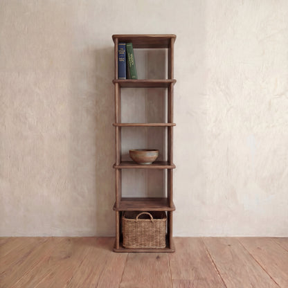 Narrow bookshelf in walnut