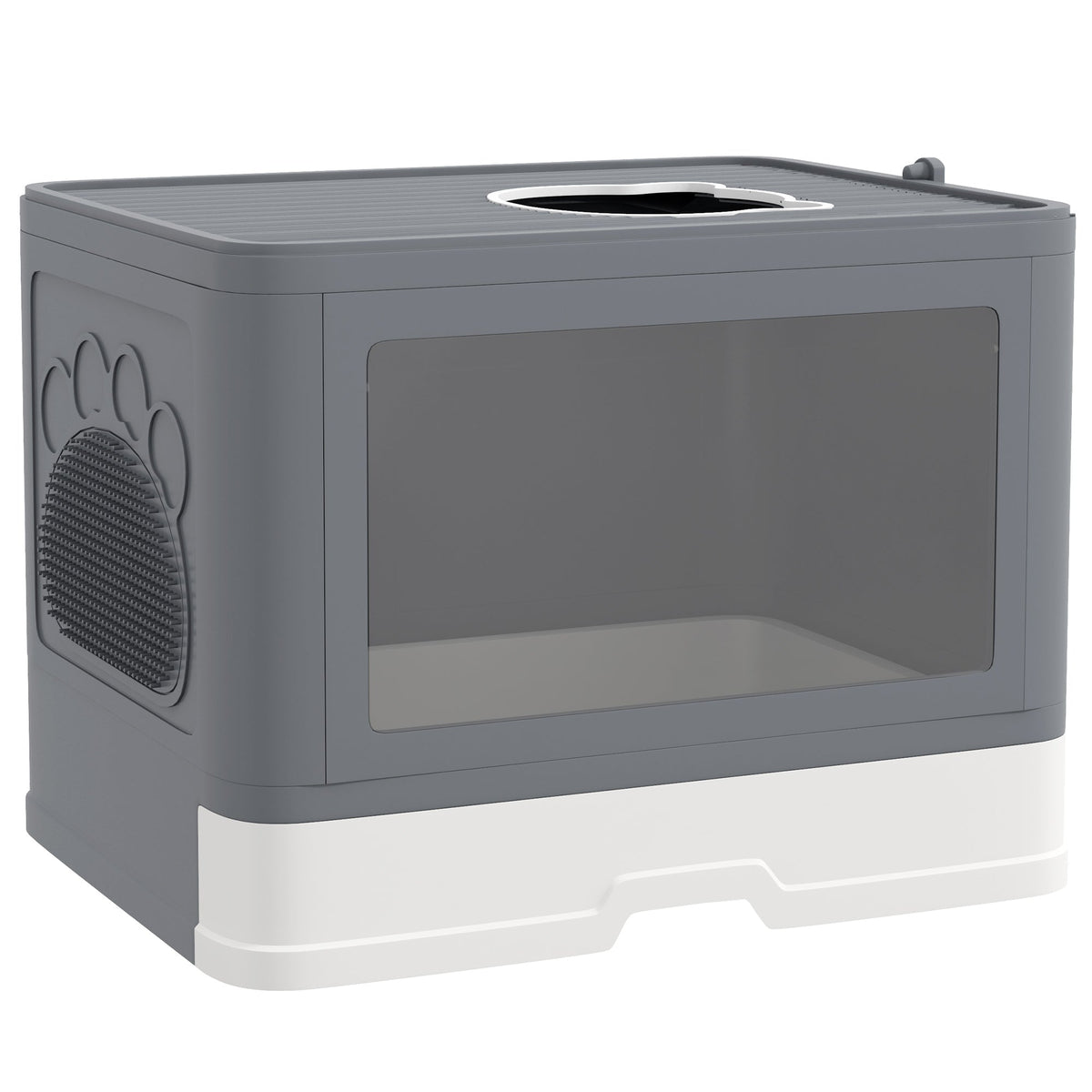Cat Litter Box, Front Enter & Top Exit Cat Litter Tray with Scoop, Pull-out Tray, Easy to Clean, Green
