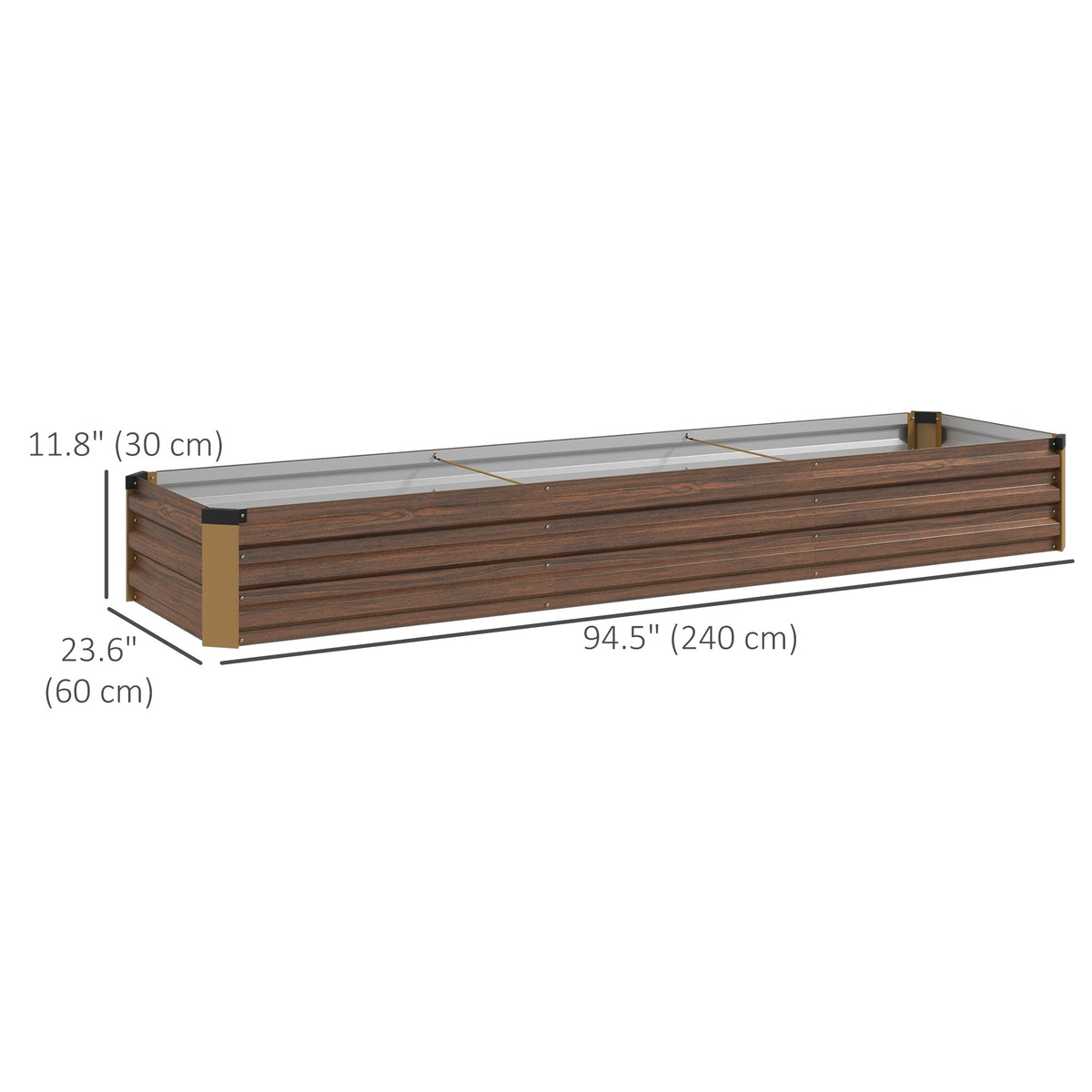 8'x2'x1' Galvanized Raised Bed, Large Elevated Planter Box for Growing Flowers, Herbs and Vegetables, Dark Grey