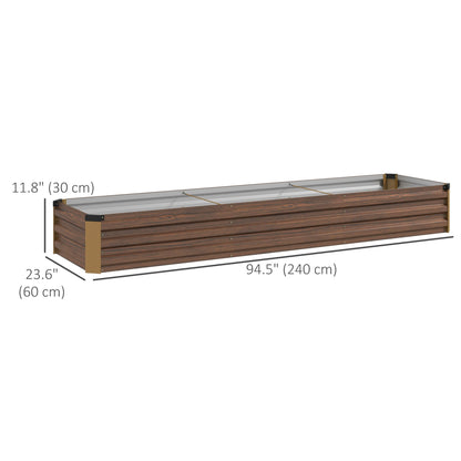 8'x2'x1' Galvanized Raised Bed, Large Elevated Planter Box for Growing Flowers, Herbs and Vegetables, Dark Grey