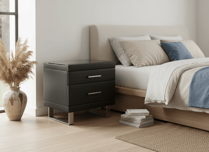 Noir Luxe Two-Drawer Nightstand