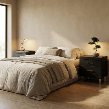 Noir Luxe Two-Drawer Nightstand