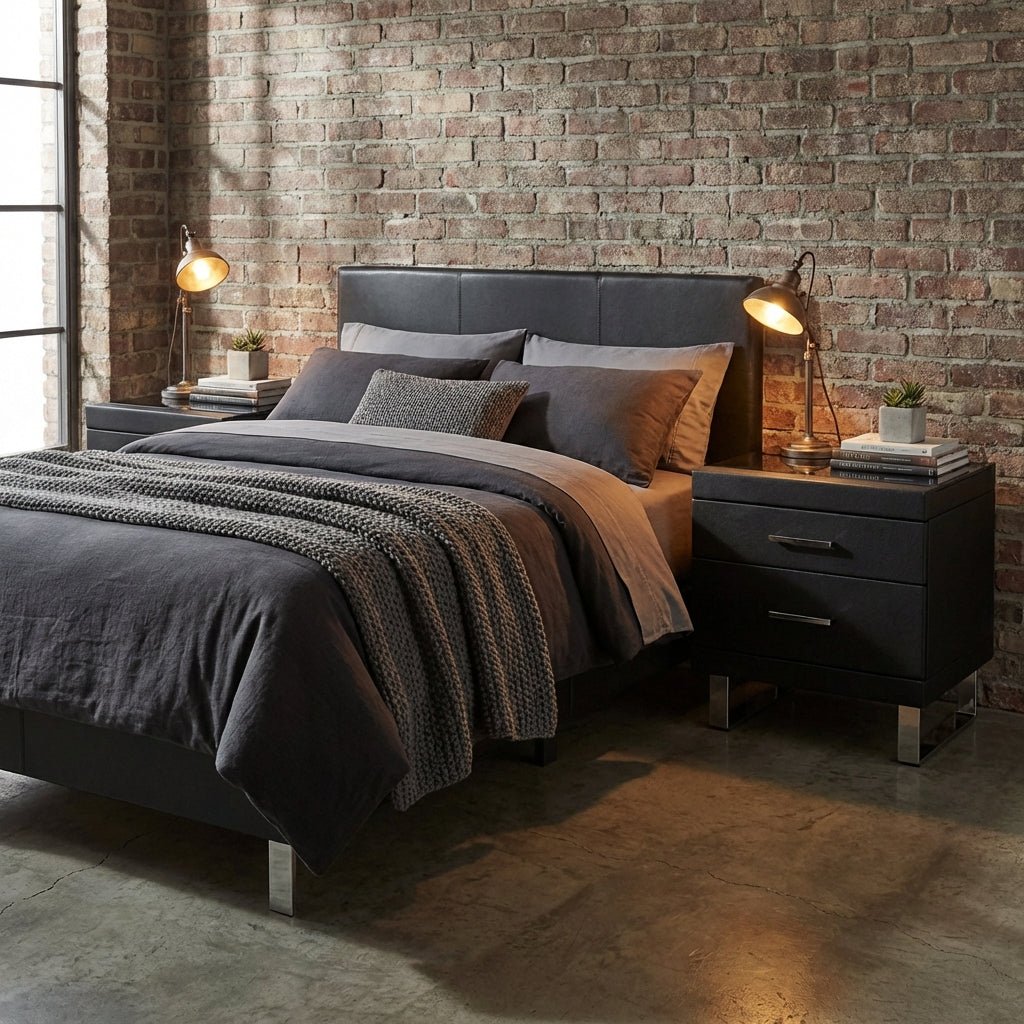 Noir Luxe Two-Drawer Nightstand