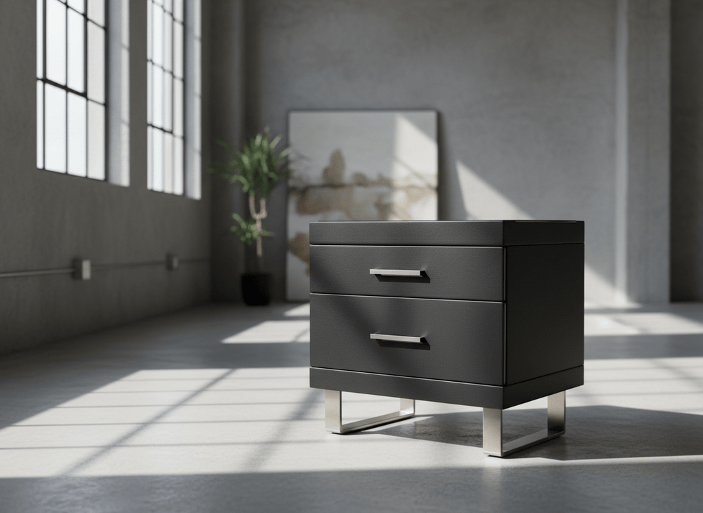 Noir Luxe Two-Drawer Nightstand