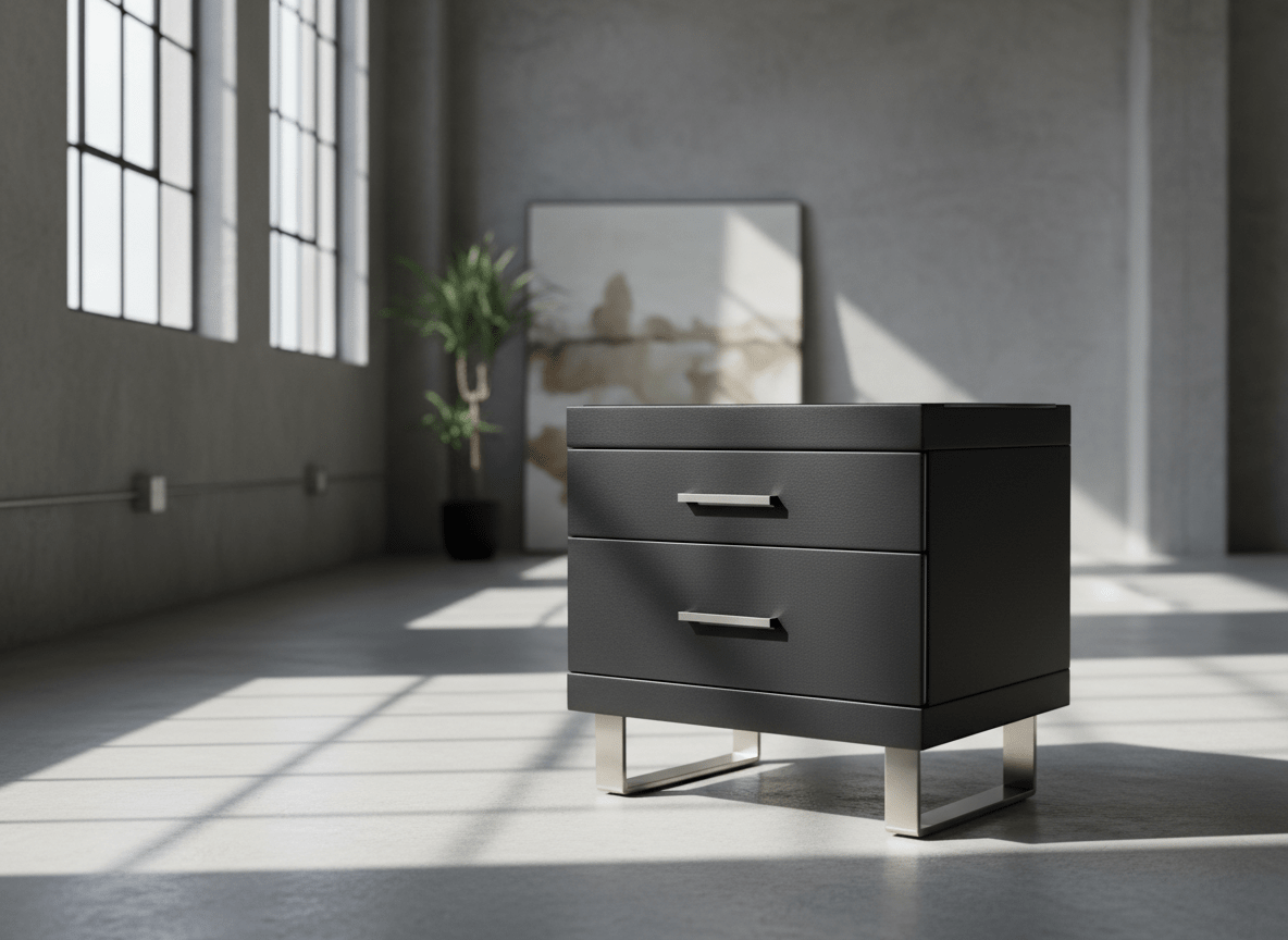 Noir Luxe Two-Drawer Nightstand