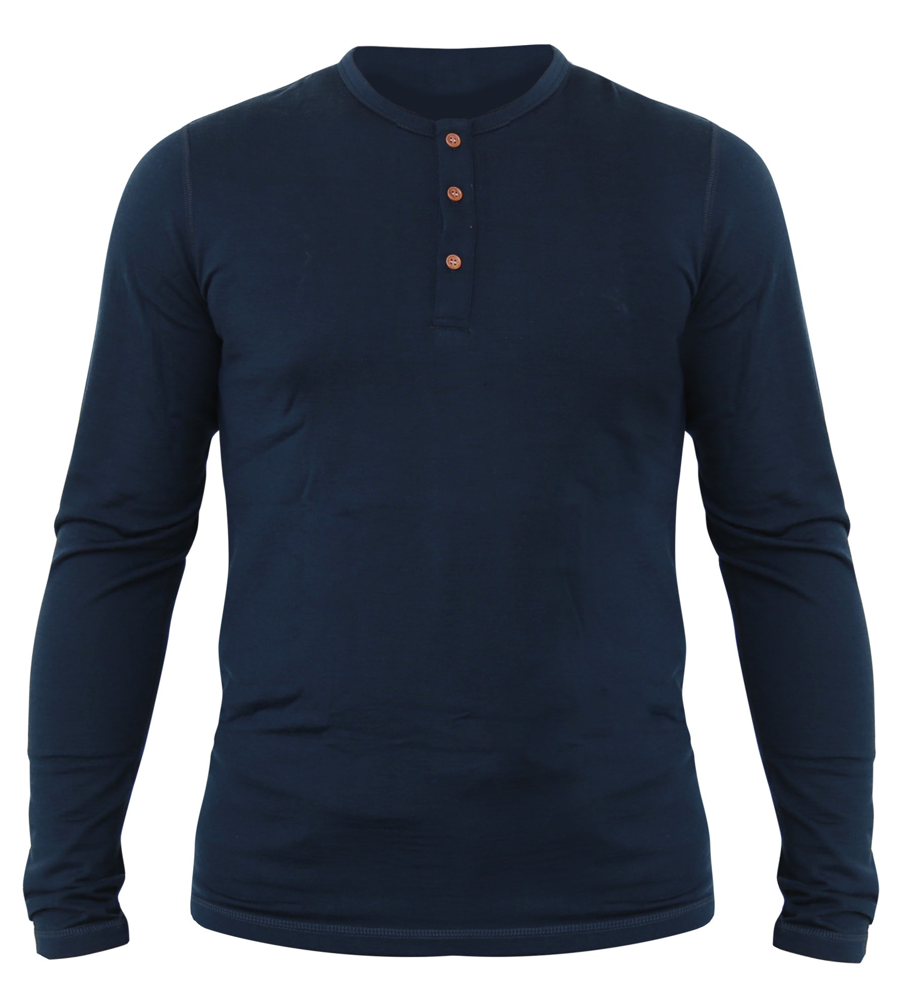 NorthWool Men's Merino Wool Long Sleeve Henley Base Layer Shirt 260 GSM