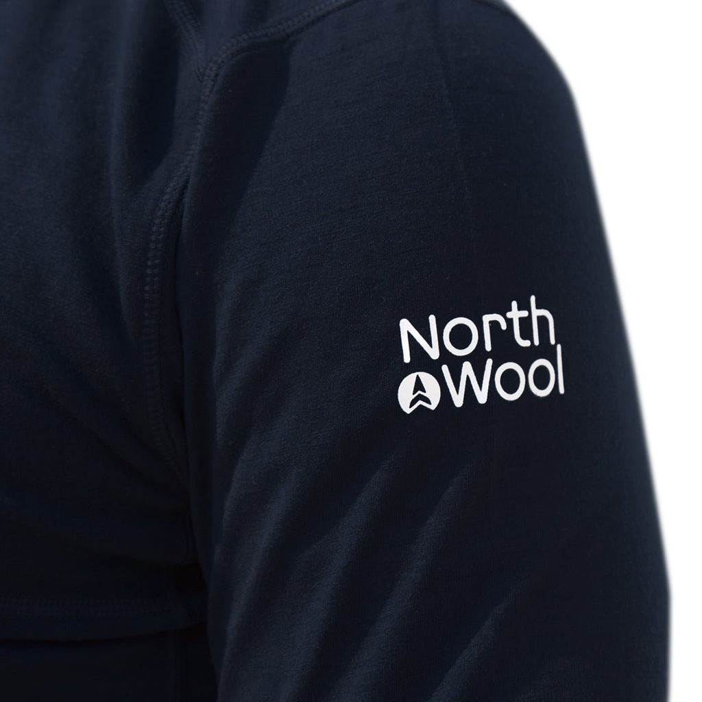 NorthWool Men's Merino Wool 1/4 Zip Midlayer Hoodie with Pouch and Pocket 260 GSM